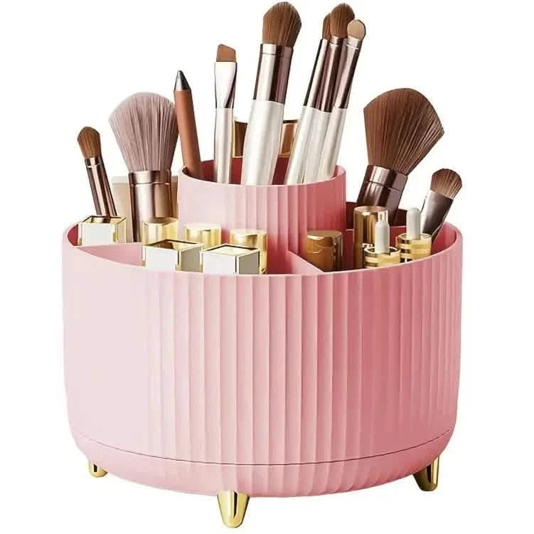 360° Rotating Makeup Organizer Holder for Brushes, Lipsticks, Skin Care & More