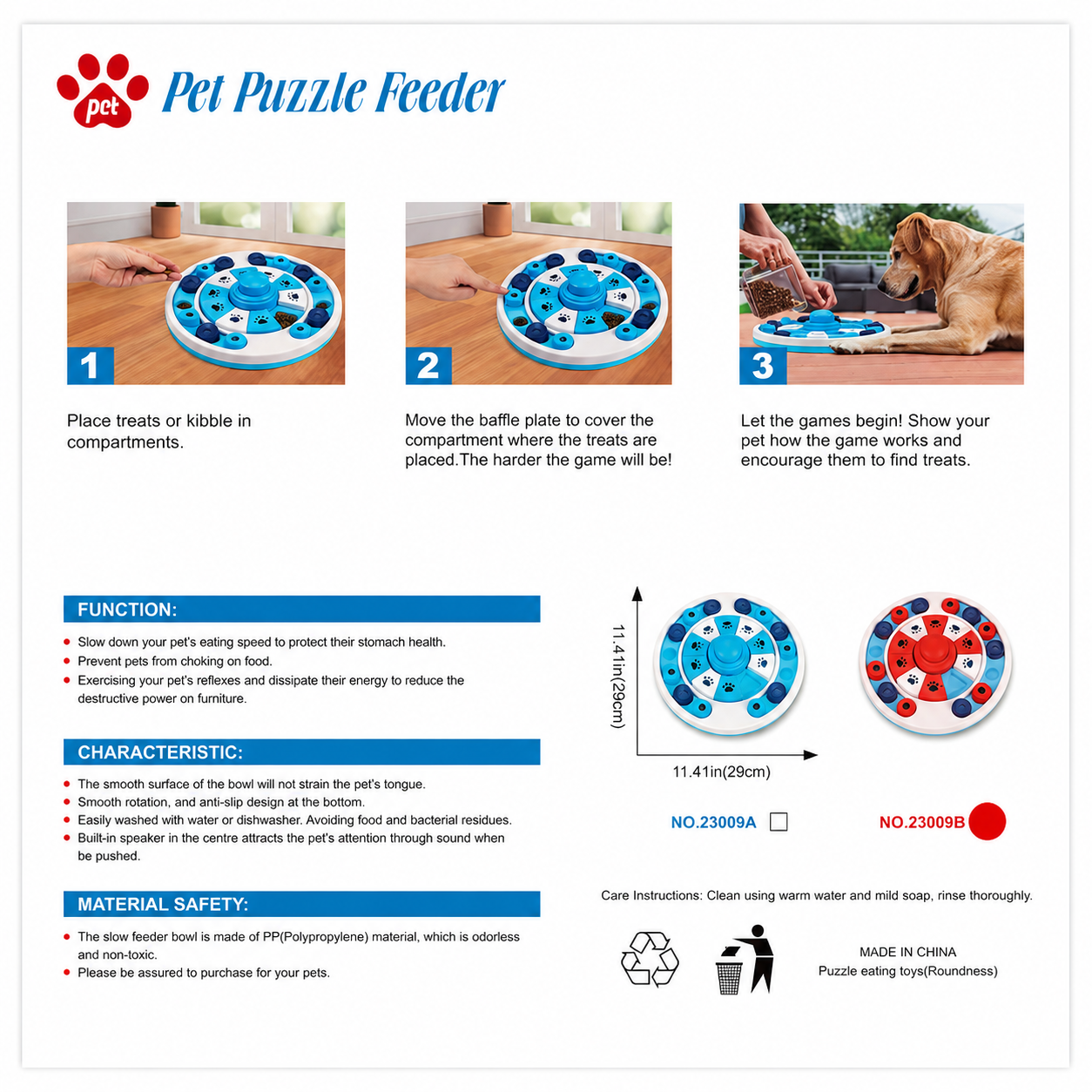 Interactive Dog Puzzle Feeder Slow Toy