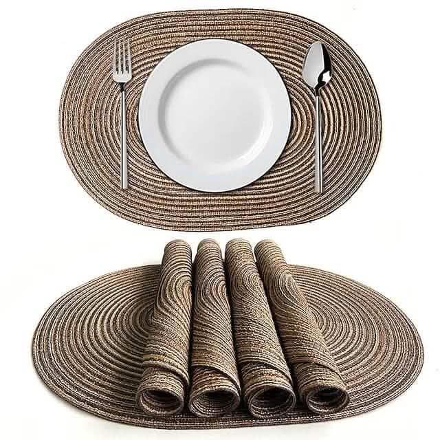 4-Pack: Cotton Oval Dining Mat