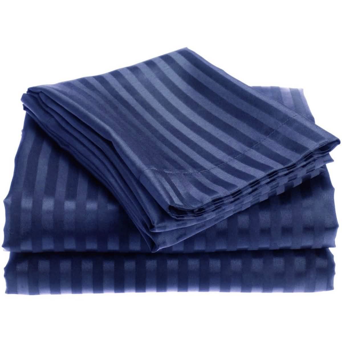 4-Piece: 1800 Series Brushed Microfiber Dobby Striped Sheet Set
