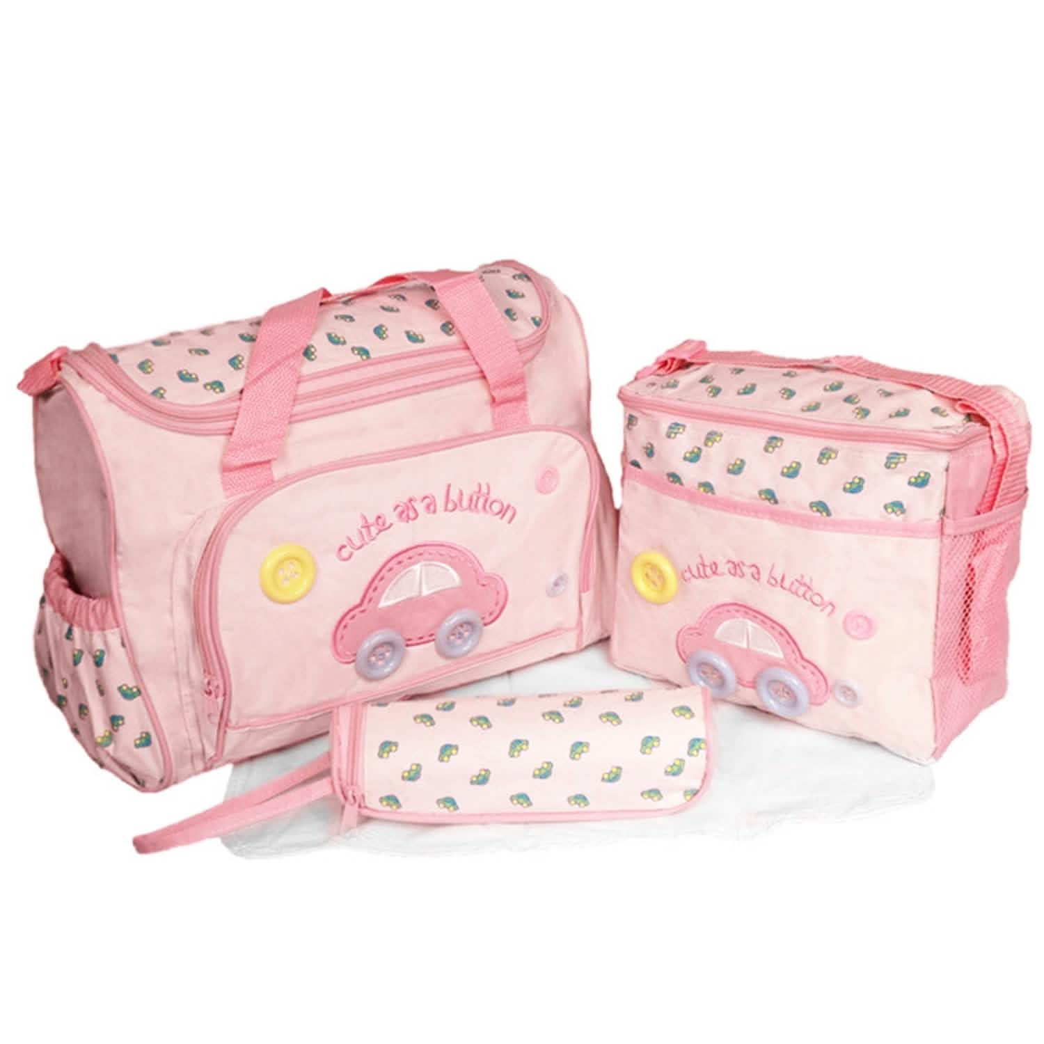 4-Piece: Baby Diaper Tote Bag Set