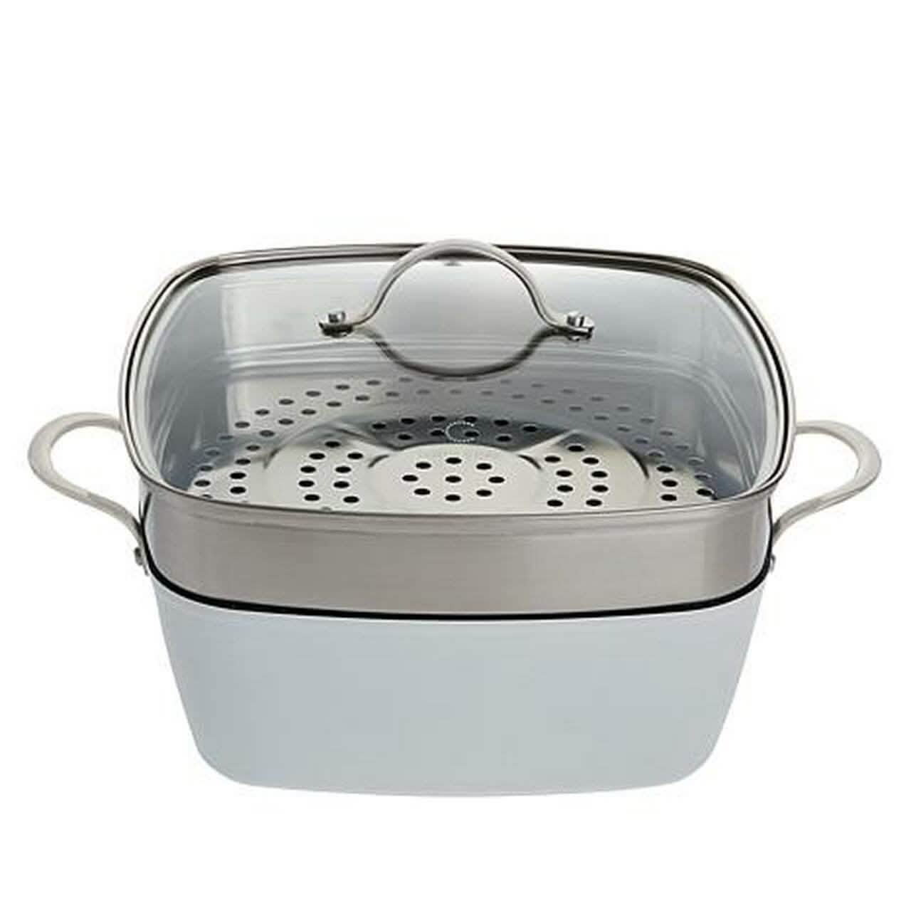 4-Piece: Curtis Stone Dura-Pan Chef Square Saute Set (Refurbished)