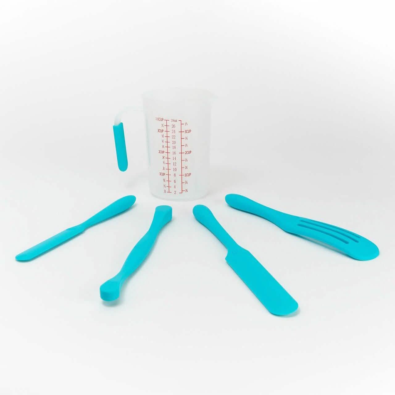 4-Piece: Mad Hungry Silicone Spurtle Baking Prep Set with Measuring Cup