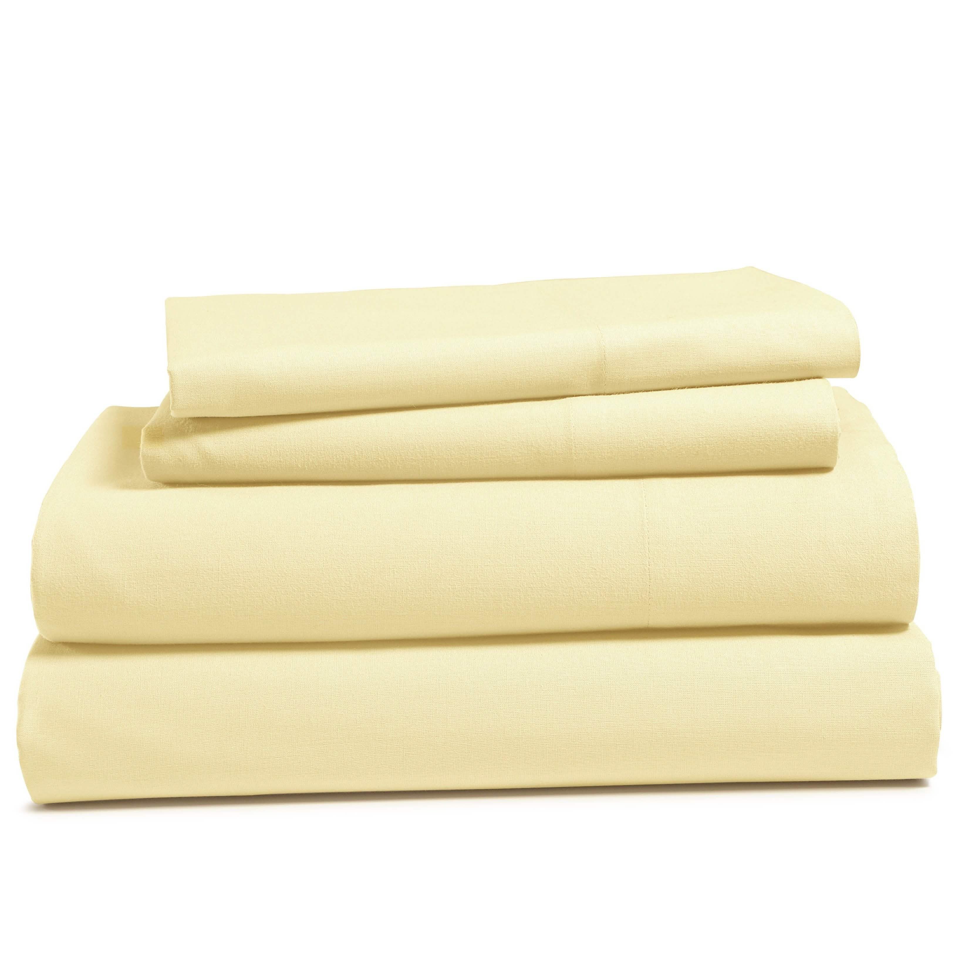 4-Piece Set: 100% Cotton Super Soft Solid Sheet