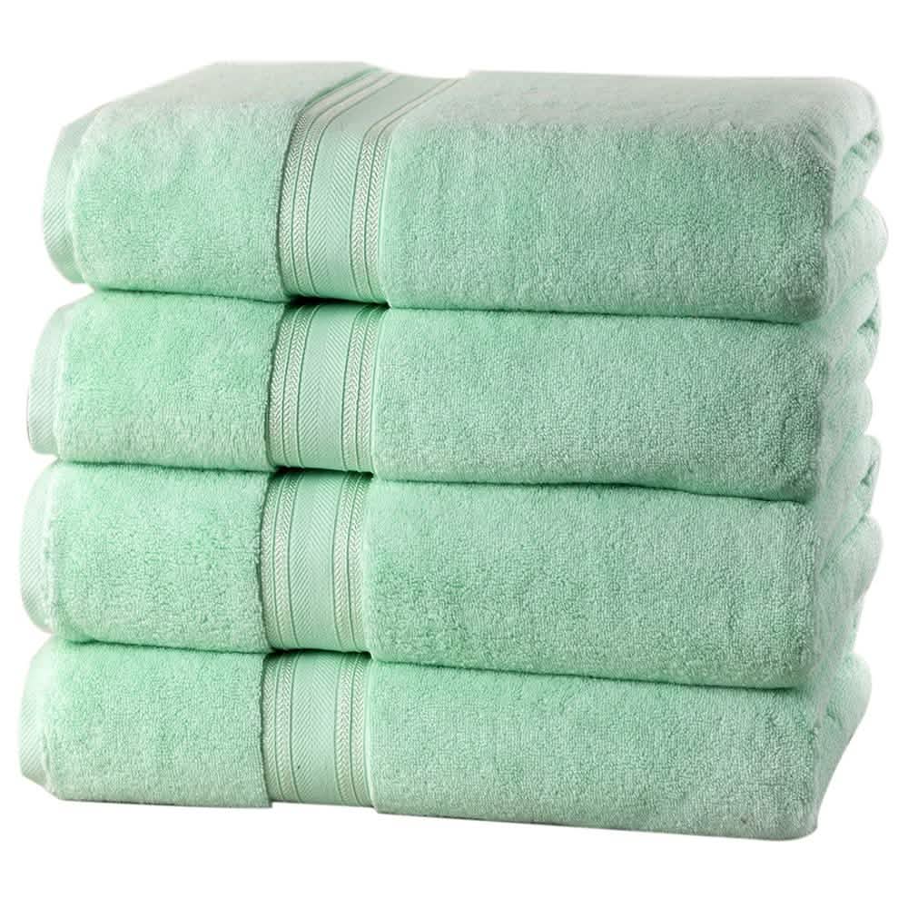 4-Piece Set: 550 GSM Zero Twist Cotton Bath Towels