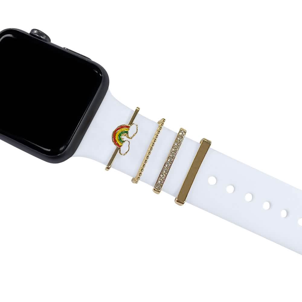 4-Piece Set: Decorative Apple Band Charms