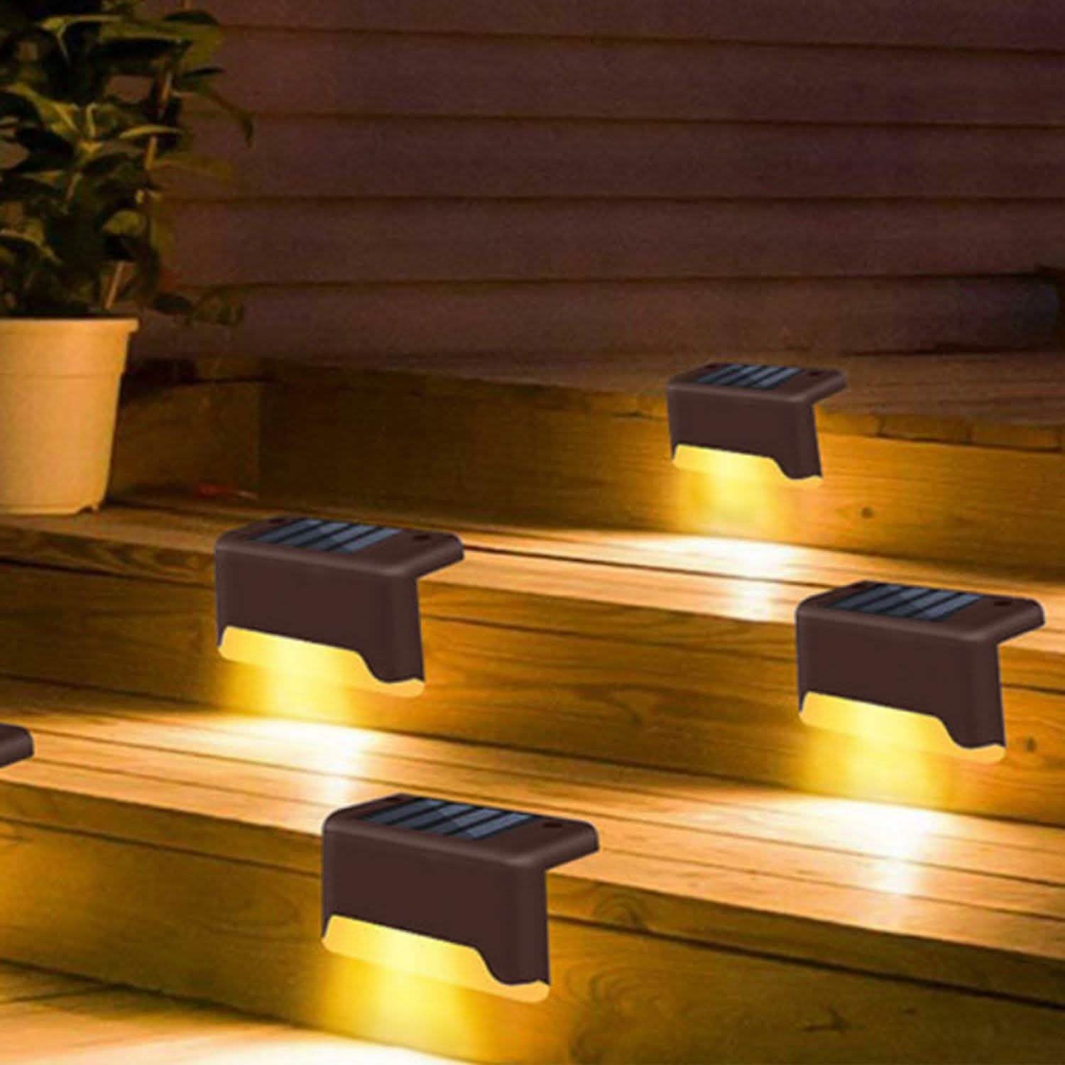 4-Piece: Solar Powered LED Step Lights