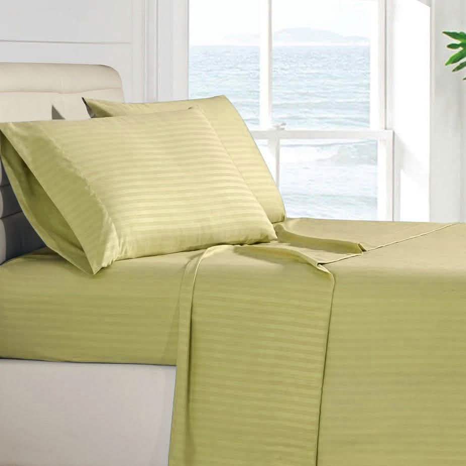 4-Piece: Stripe Smooth Textured Bedding Sheet Set
