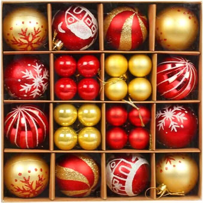 44-Piece Set: Christmas Decoration Colorful Ball Gift Box Set