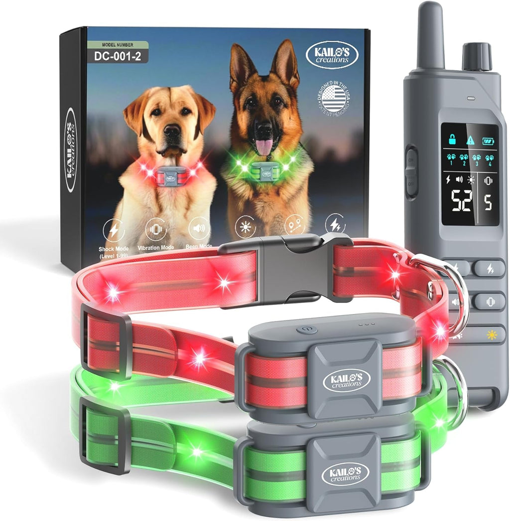 Dog Training Collar for 2 Dogs with LED Lights 4200FT Waterproof