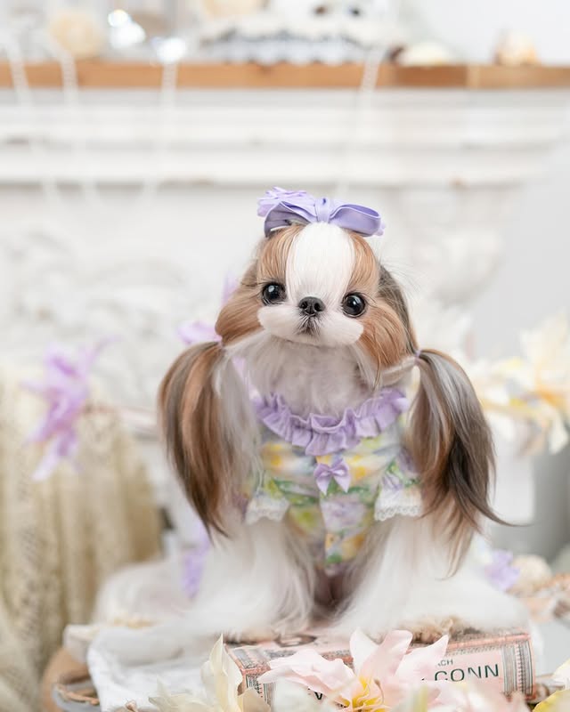 Luxury design dog dress pearls chain accessories 2 colors