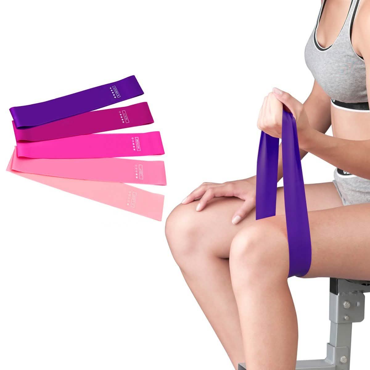 5-Pack: Precision Workout Yoga Fitness Exercise Bands Loops