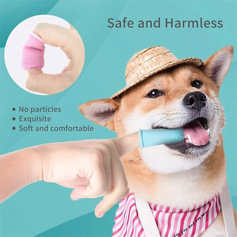 5-Pieces: Super Soft Pet Finger Toothbrush Teeth Cleaning Silicone Tooth Brush
