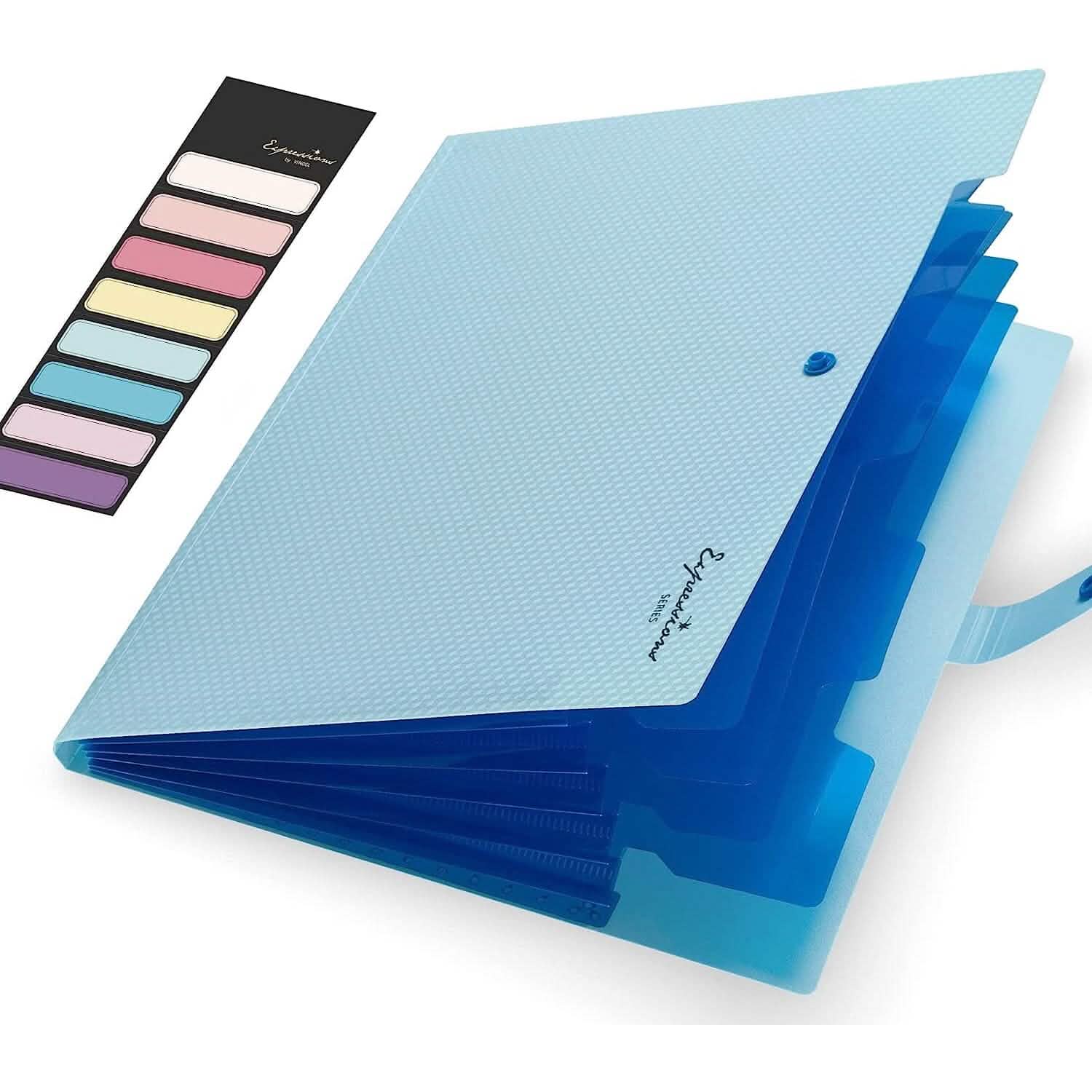 5 Pocket Folder with Labels, Letter Size Expanding File Folder Organizer