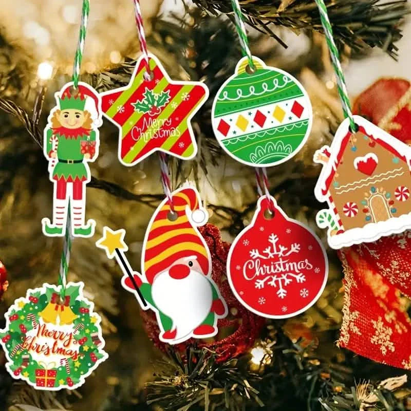 50-Pieces: Christmas Gift Box Decoration Tag