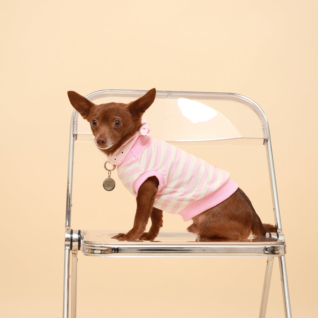 Pink Striped Cotton Tank Top