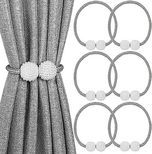 6-Pack: Magnetic Curtain Tiebacks, Decorative Curtain Holdbacks