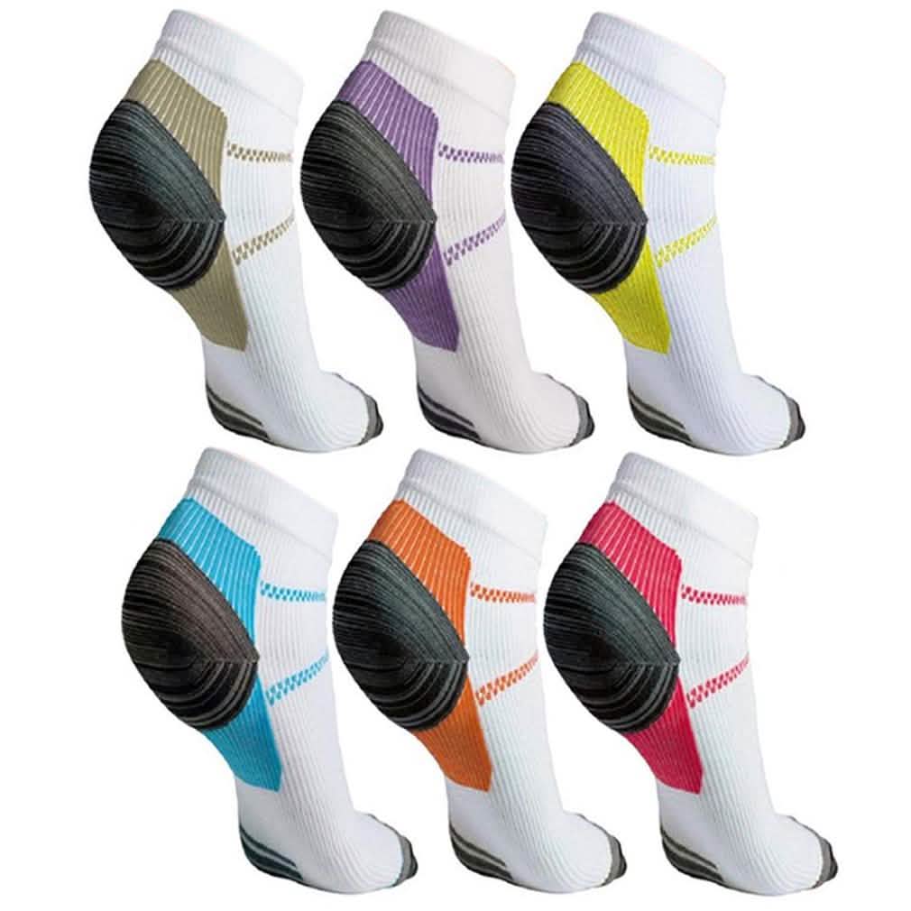 6 Pairs: Unisex Ankle-Length Compression Socks