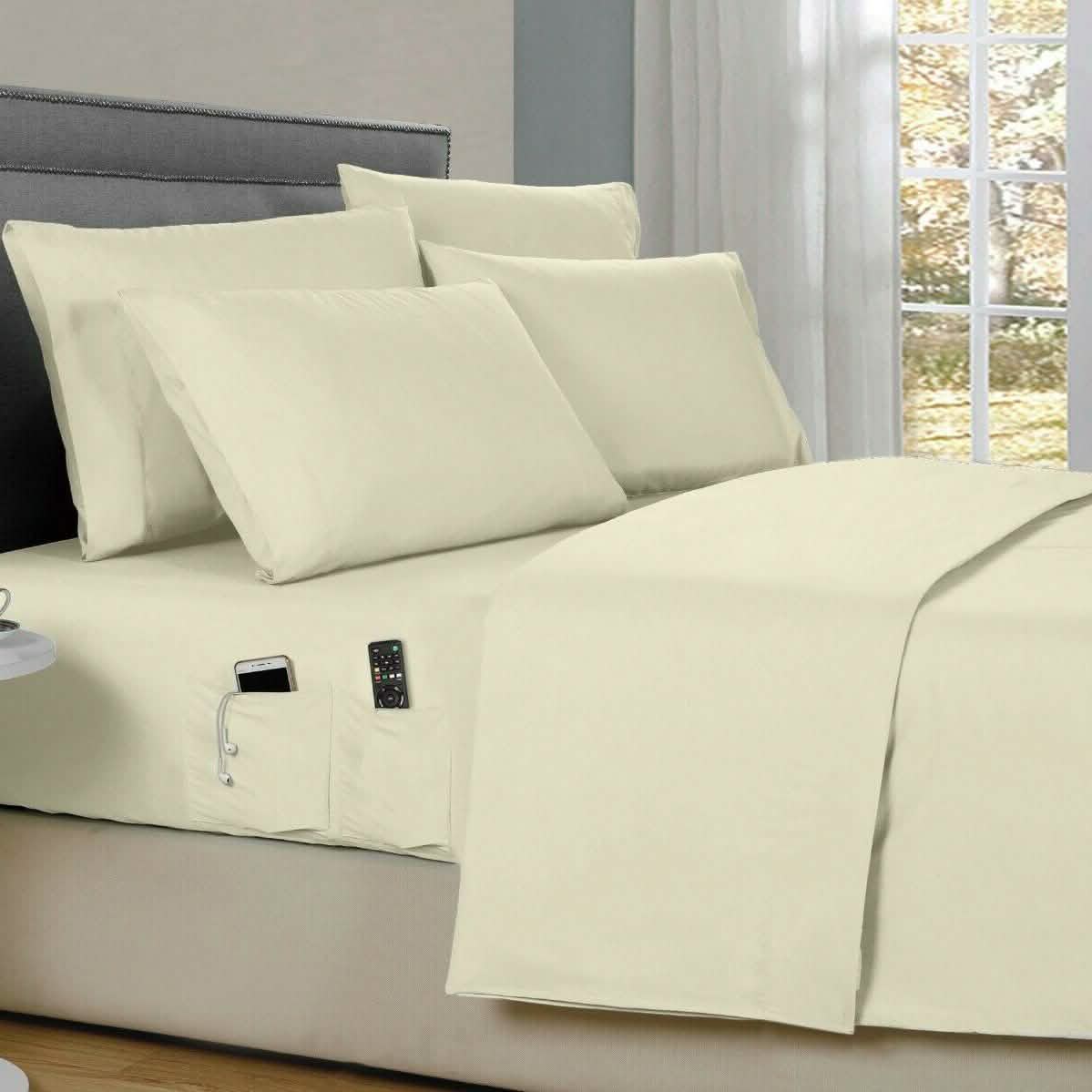 6-Piece: Bamboo Smart Sheet Set With Storage Pocket