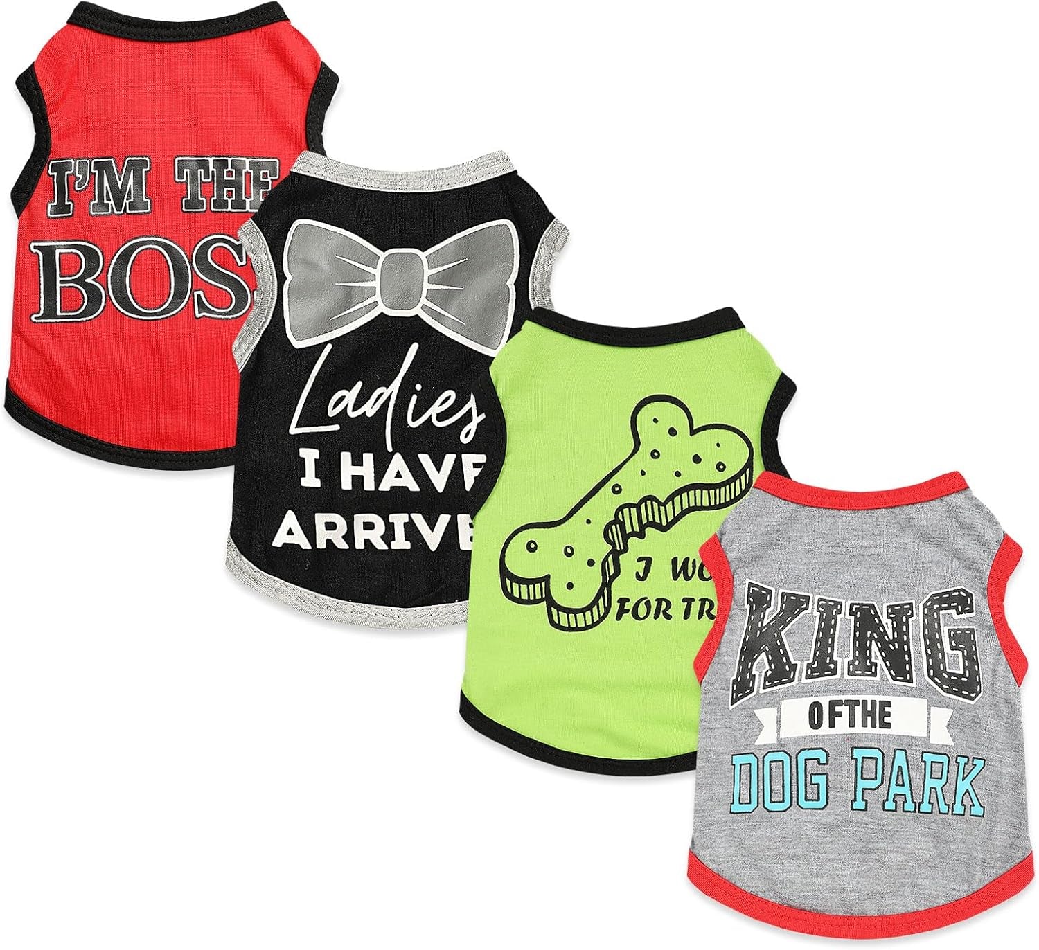 4 Pack Small Dog Shirts Cute Puppy Clothes for Chihuahua Yorkie