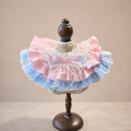 Pink Blue Floral Satin Lace Pet Bib Collar