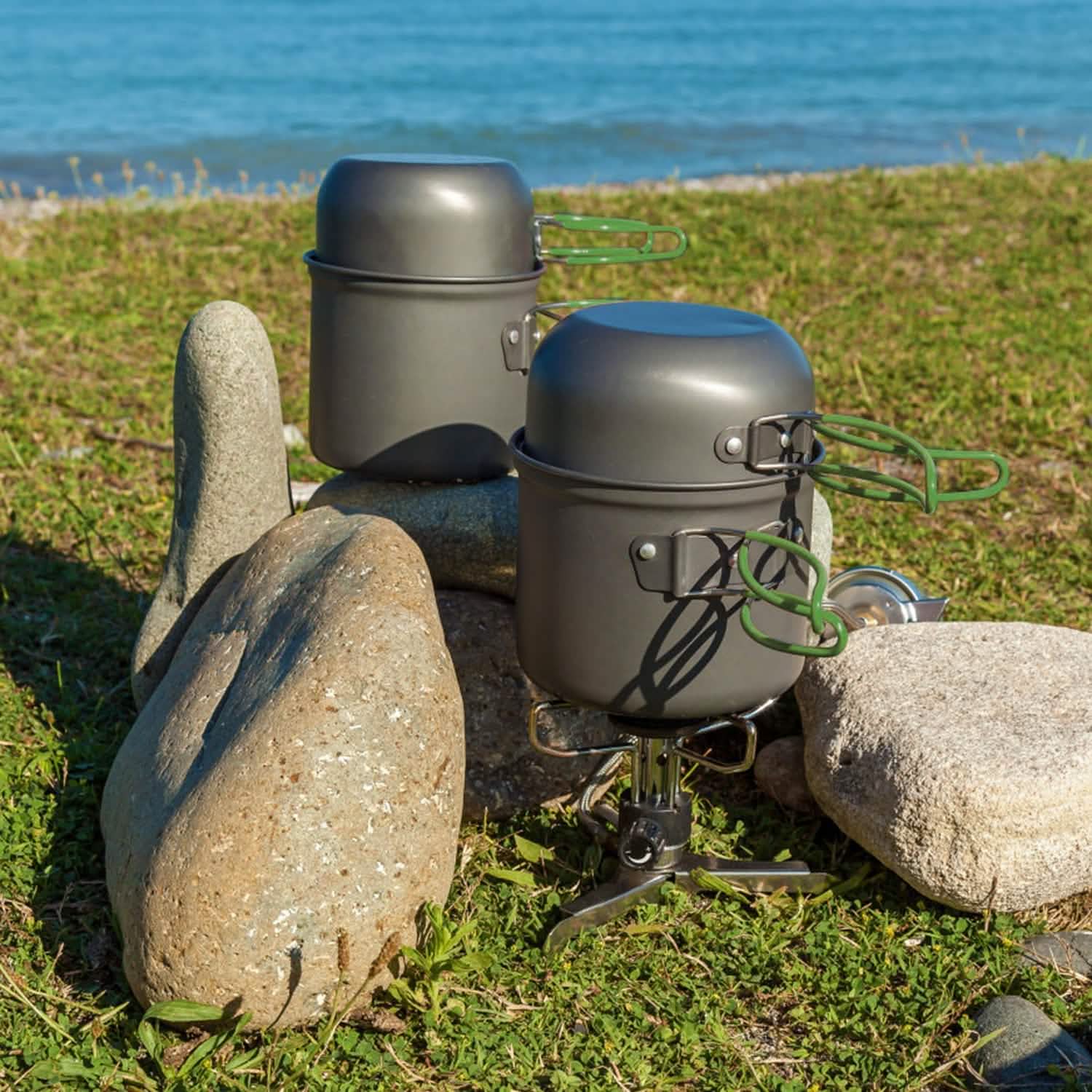 8-Piece: Camping Cooking Ware Set