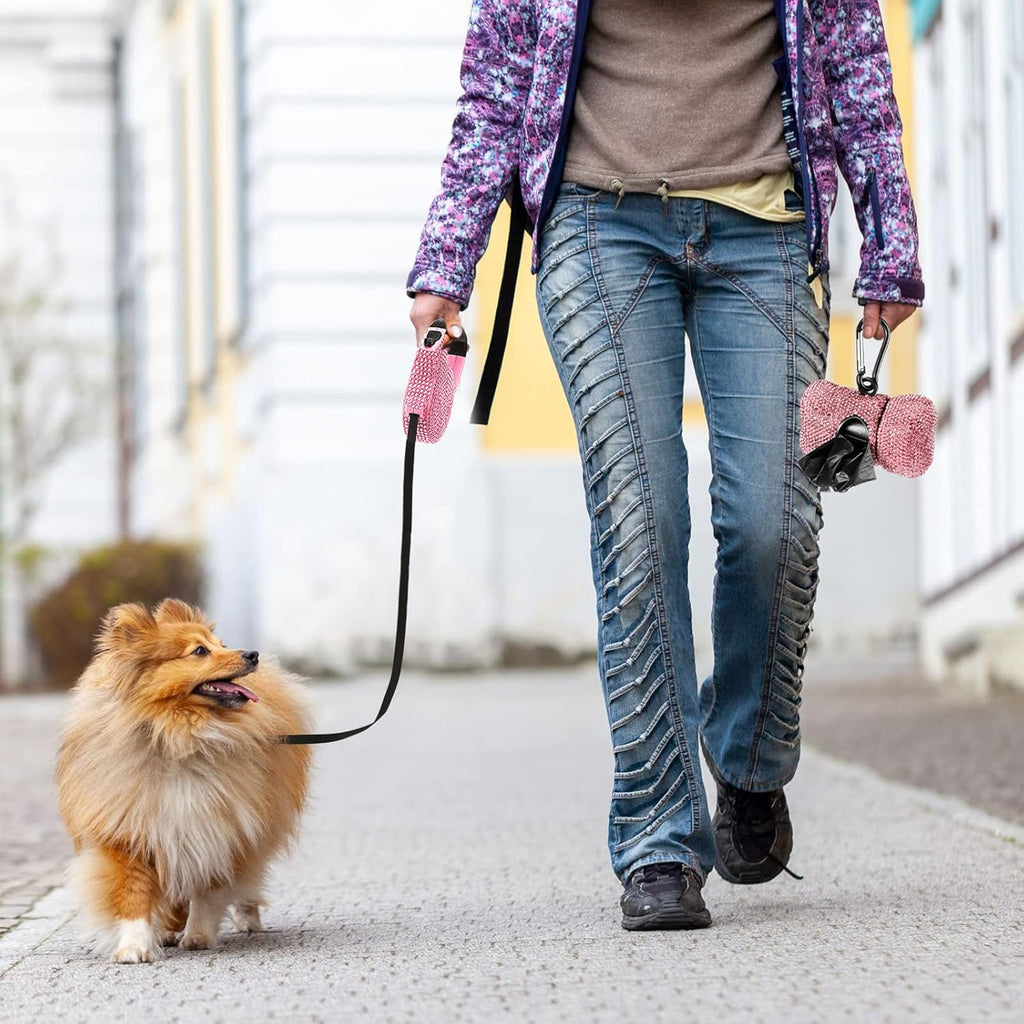 Bling Retractable Dog Leash – 9.8feet Crystal Design