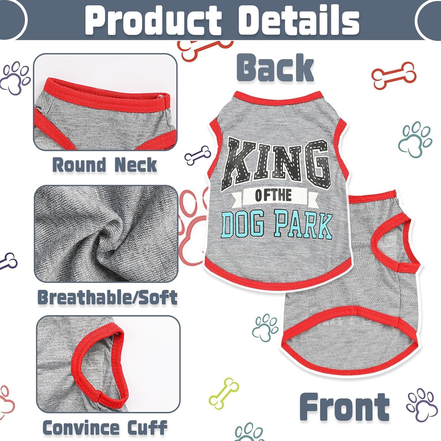 4 Pack Small Dog Shirts Cute Puppy Clothes for Chihuahua Yorkie