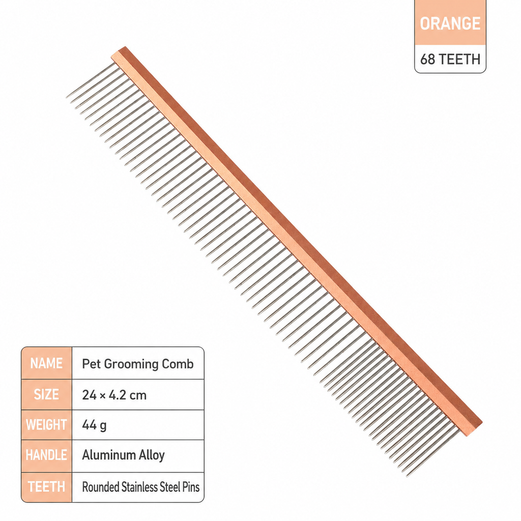 Stainless Steel Pet Grooming Comb 4 Sizes