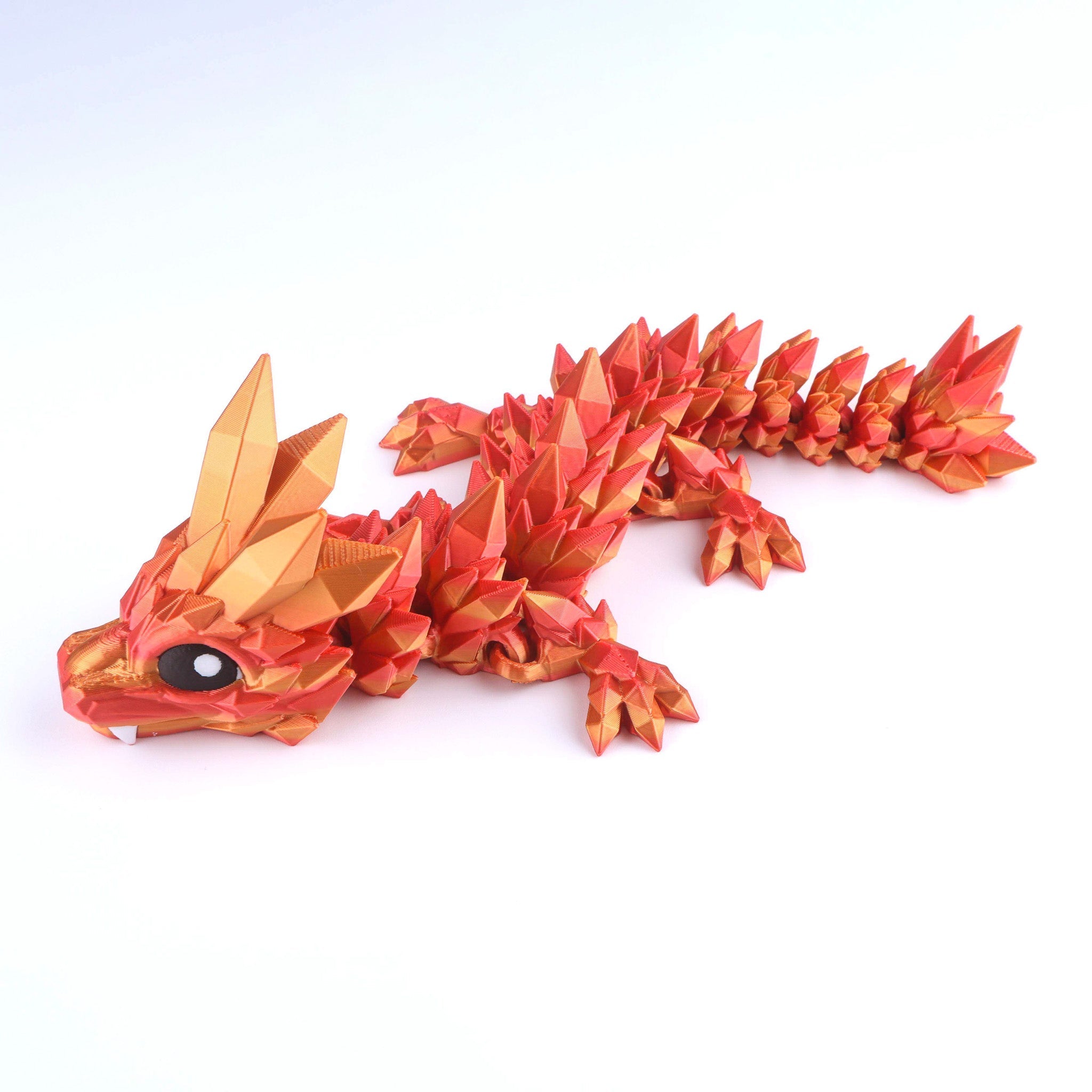3D Printed Crystal Baby Dragon Fidget Toy – Articulated Fantasy Desk Toy Gift