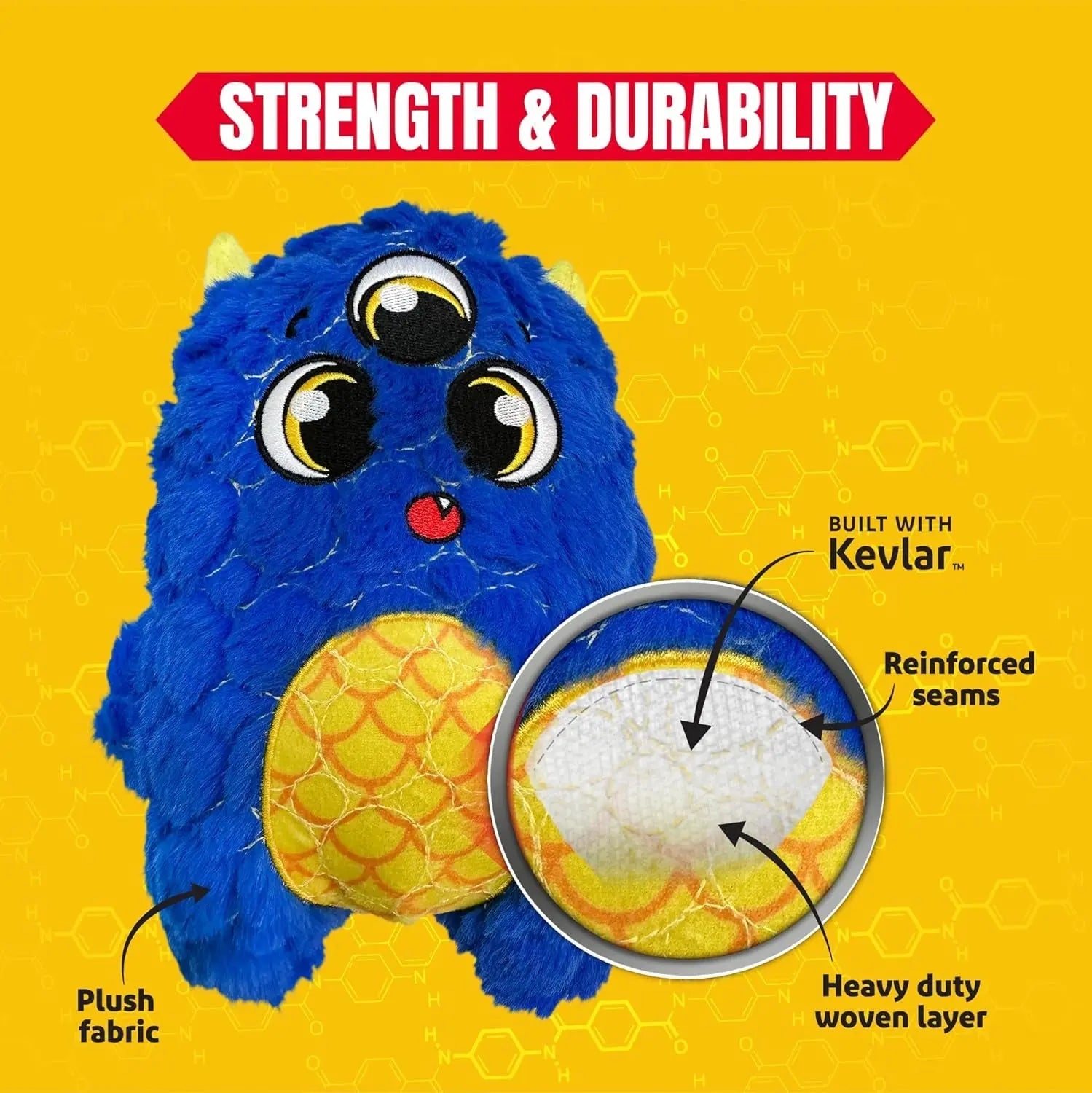 Bite Force Dog Toy with Squeaker for Aggressive Chewers (9 characters)