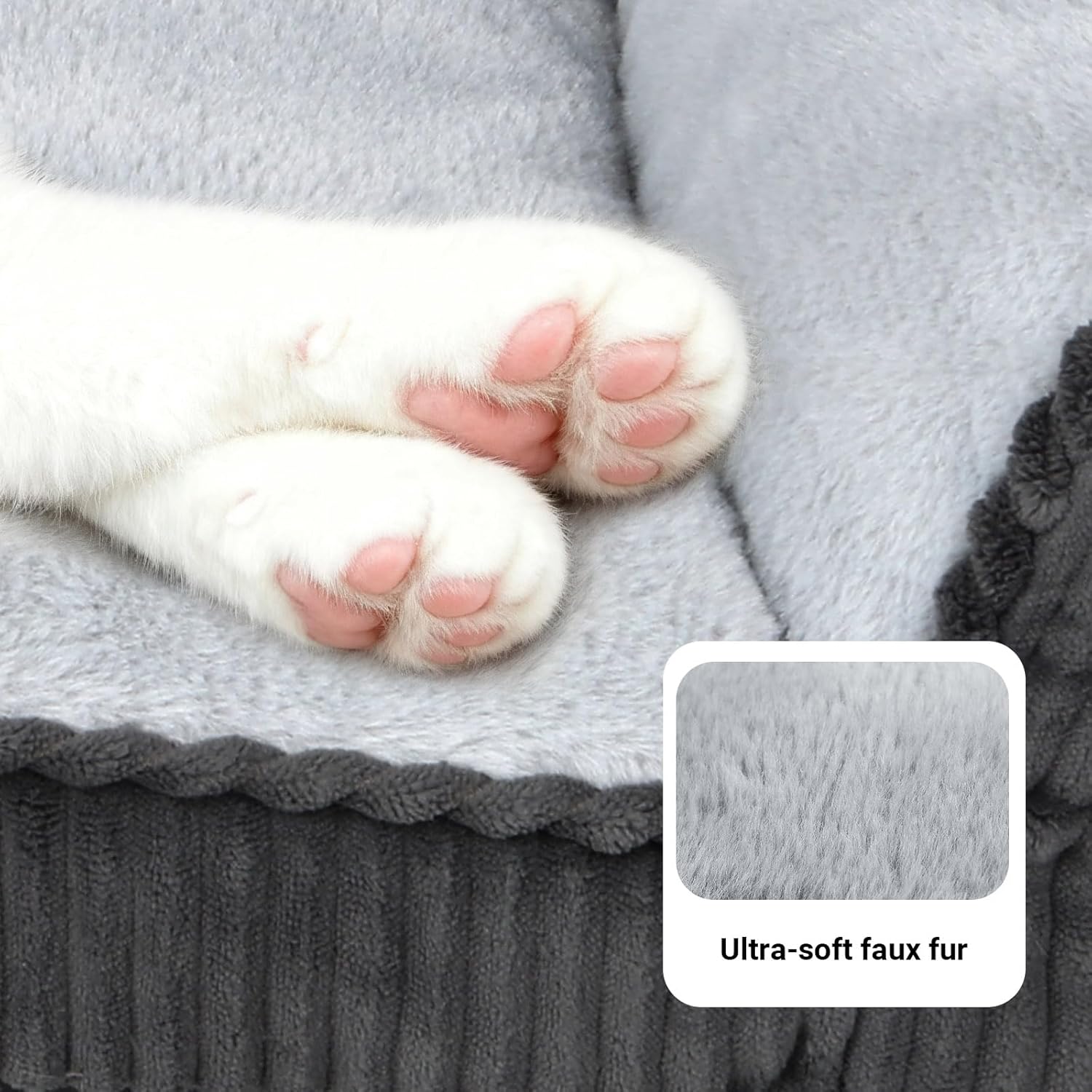 Cat Couch Bed Faux Fur Pet Sofa Washable Non Slip Small Pets