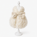 Luxury Rose Pet Dress for Small Dogs – 3D Floral Princess Puppy Dress with Satin Bow
