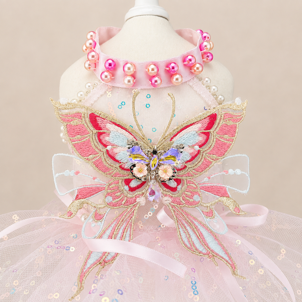 Butterfly Tulle Pet Dress for Dogs and Cats