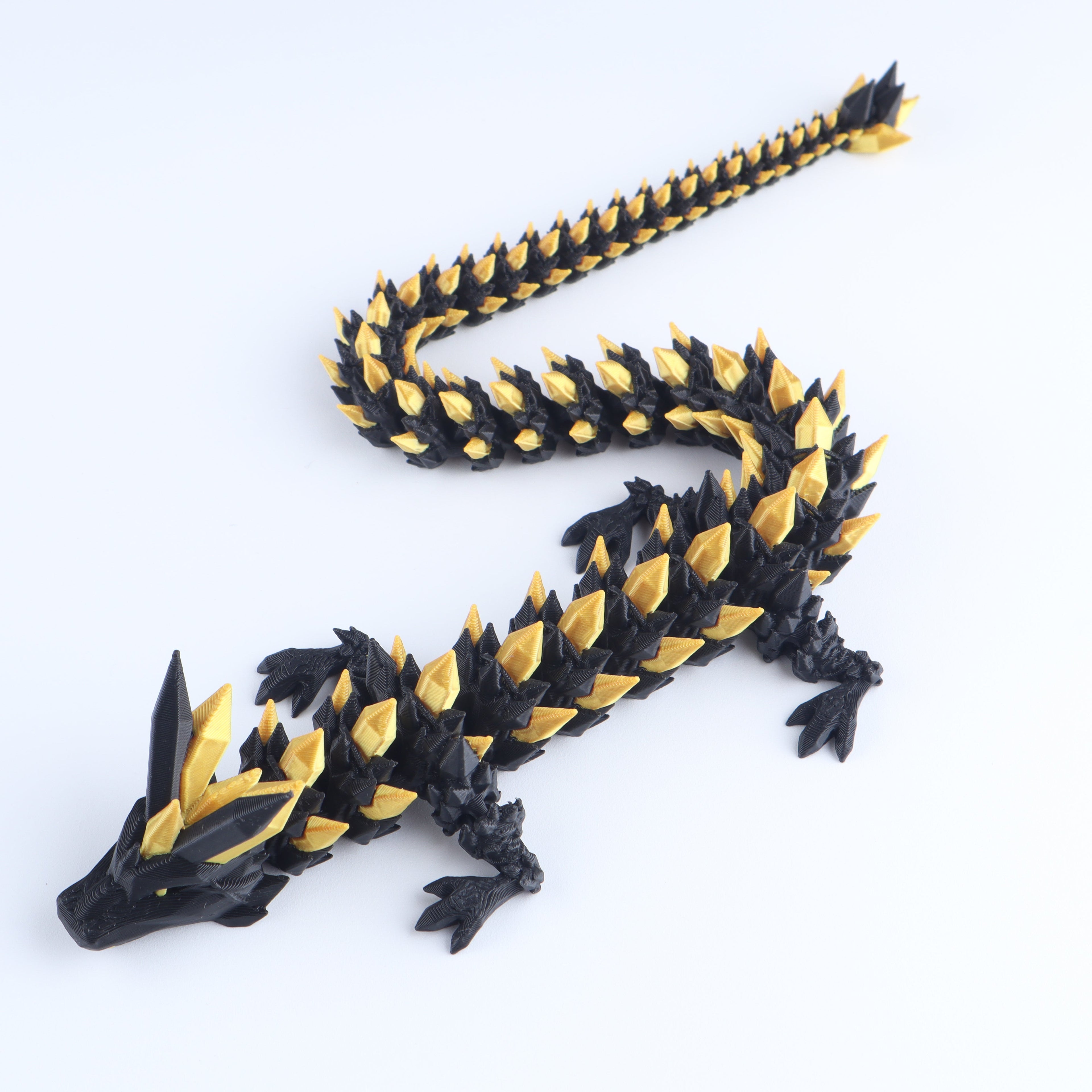 3D Printed Crystal Dragon Fidget Toy – Articulated Flexible Desk Toy Gift