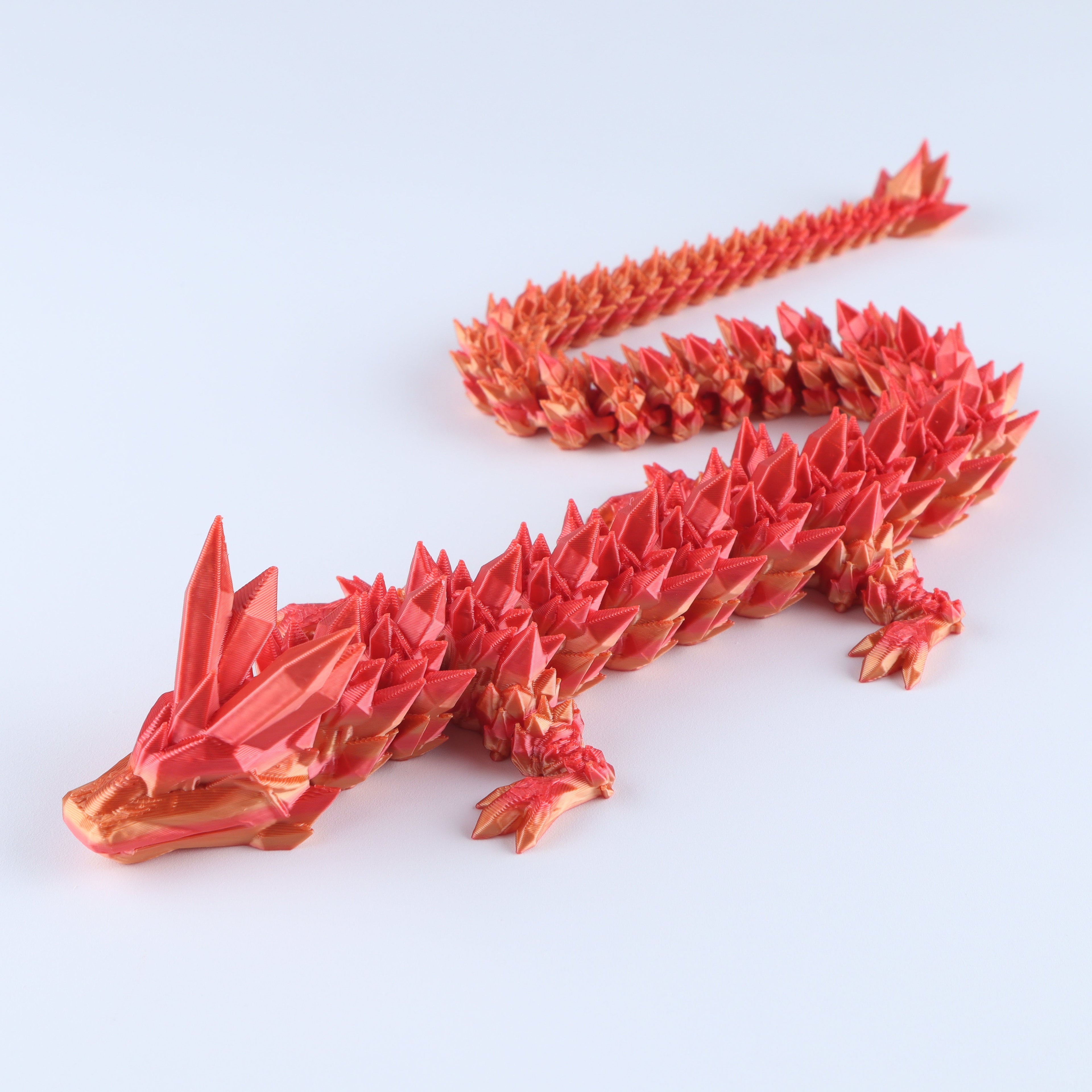 3D Printed Crystal Dragon Fidget Toy – Articulated Flexible Desk Toy Gift