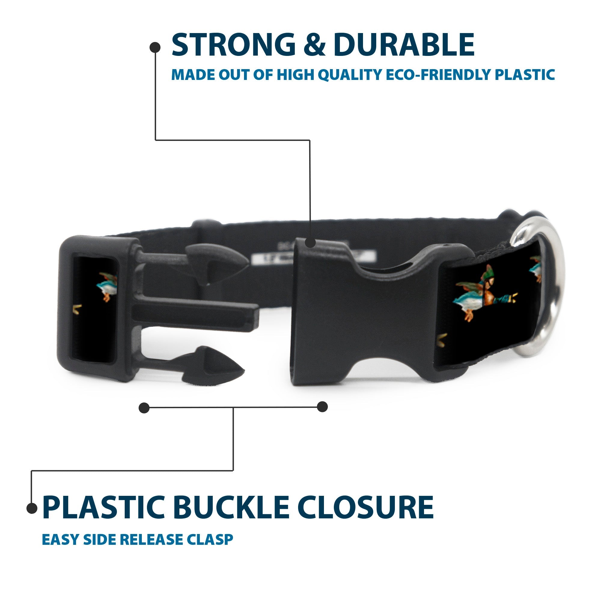 Plastic Clip Collar - Flying Mallards Black