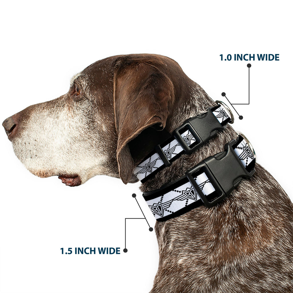 Plastic Clip Collar - BD Monogram2 White/Black