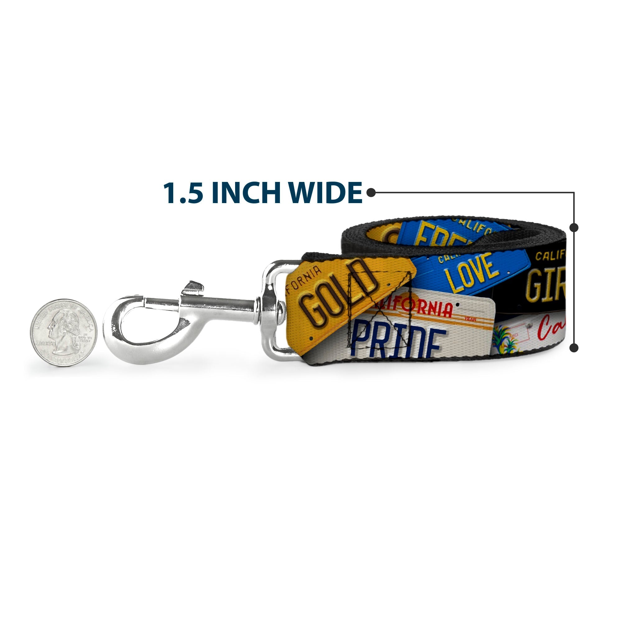 Dog Leash - Cali License Plates Stacked