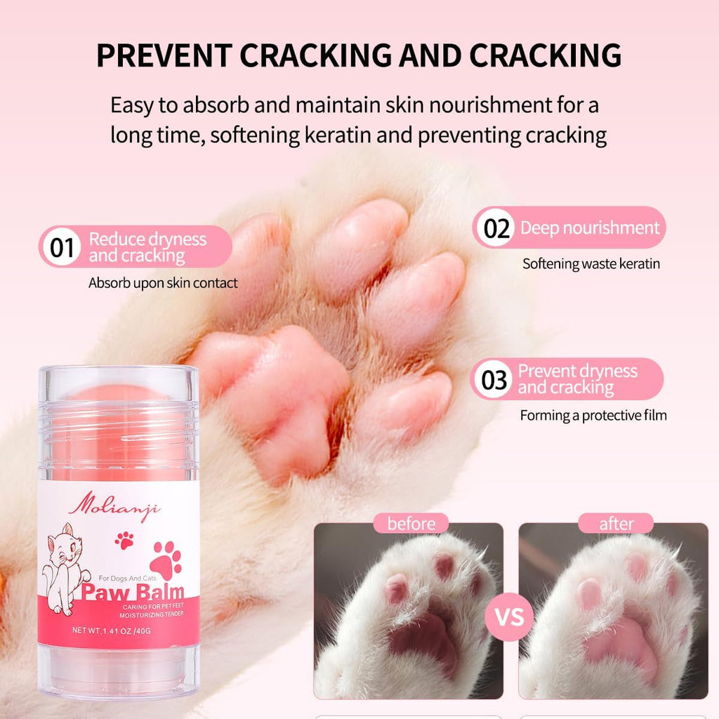 Dog Paw Nose Balm Stick 2 Pack Lick Safe Paw Wax Moisturizer 1.41oz
