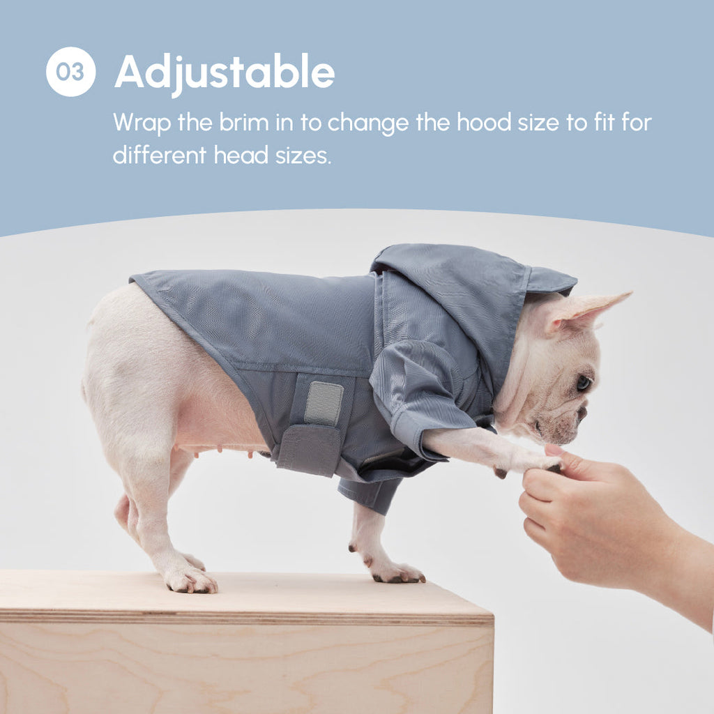Tribeca adjustable velcro raincoat - Light Blue