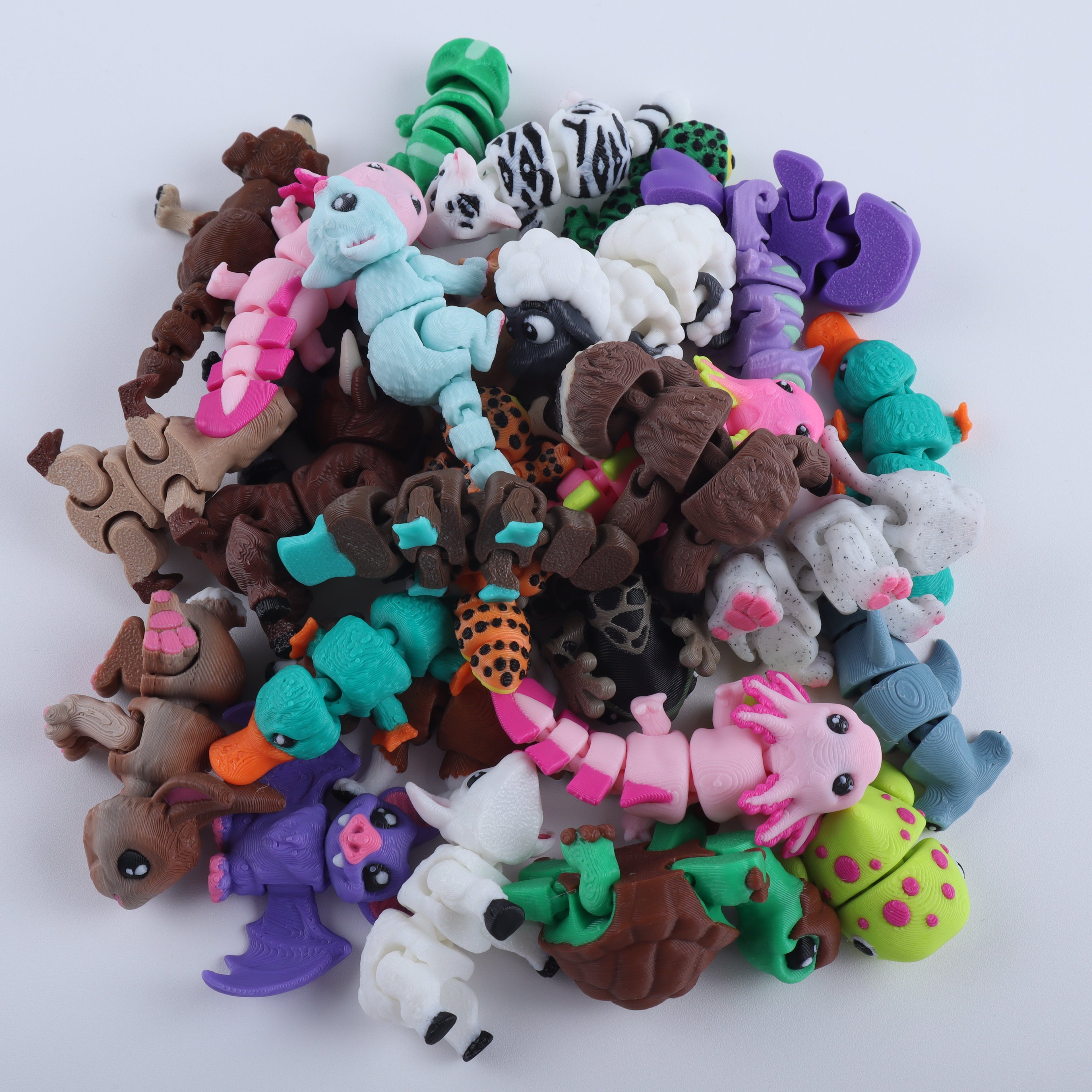 3D Printed Mini Fidget Creature Toy Pack – Sensory Goodie Bag Gift Set