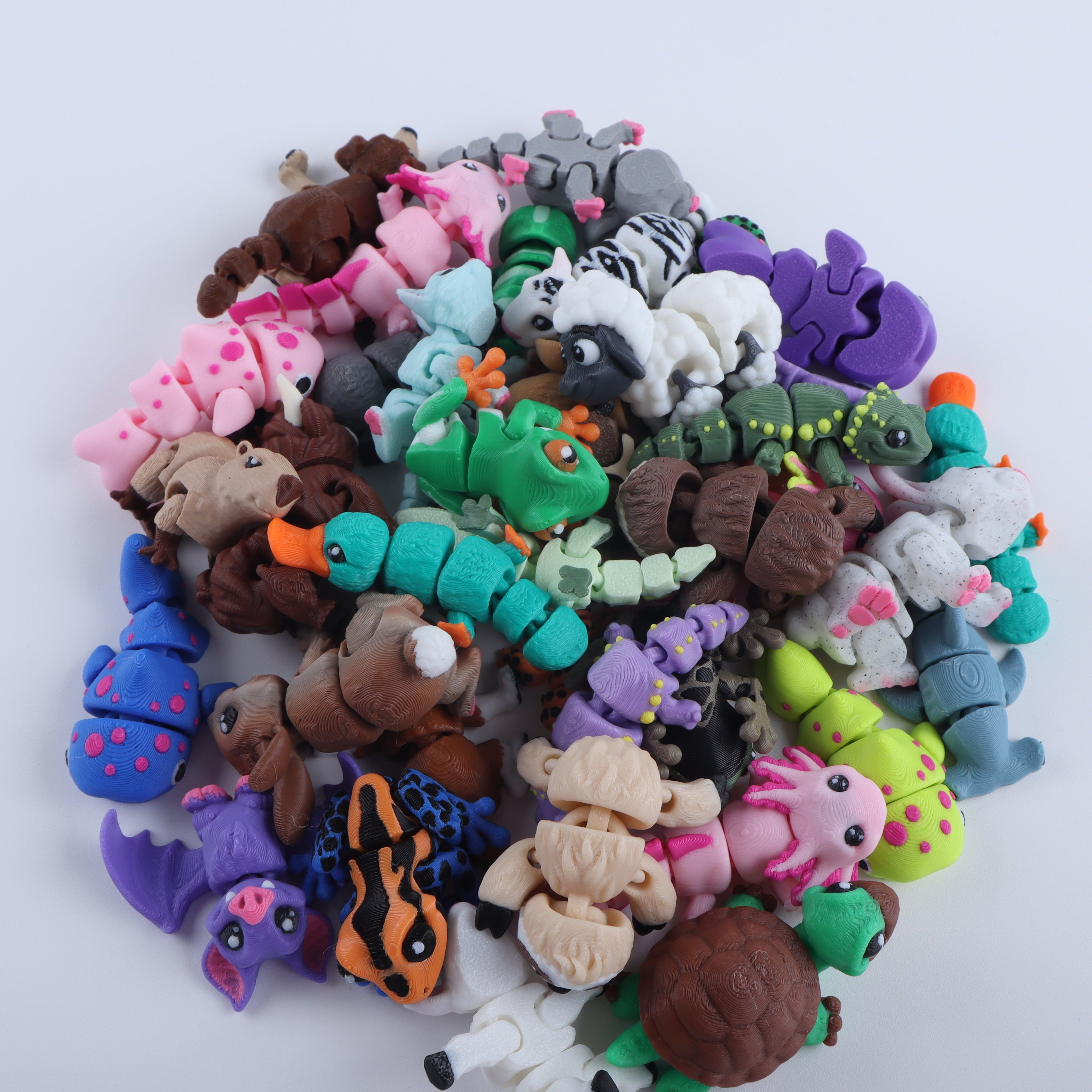 3D Printed Mini Fidget Creature Toy Pack – Sensory Goodie Bag Gift Set