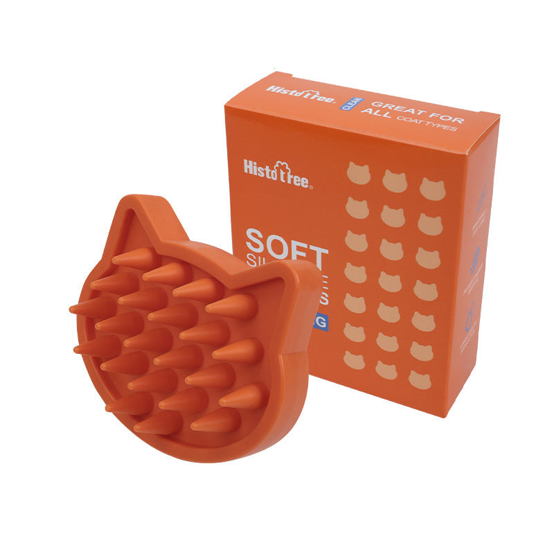 Cat Shape Silicone Pet Bath Brush for Dogs and Cats