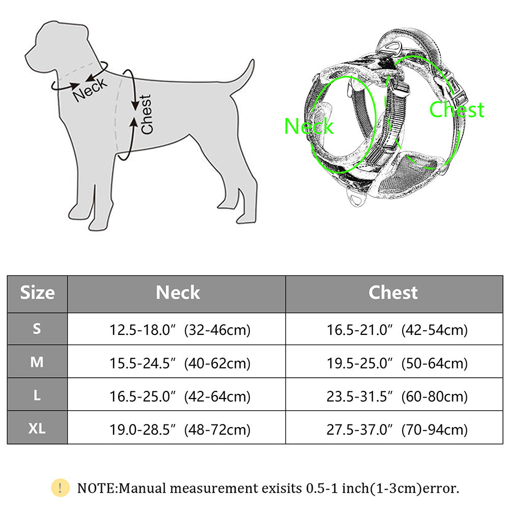 Reflective Padded Dog Harness+Leash Set with Floral Print