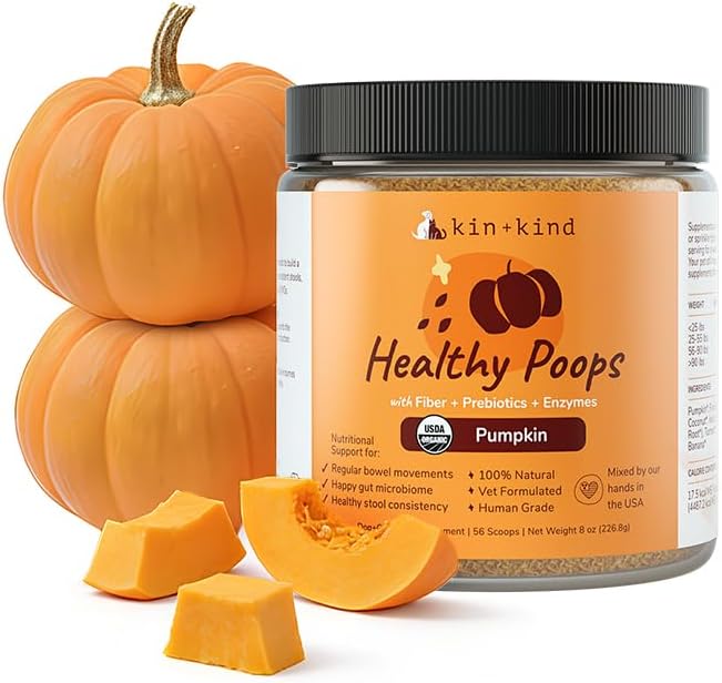 Organic Pumpkin Powder Dogs Cats Digestive Probiotic Fiber Support 8oz