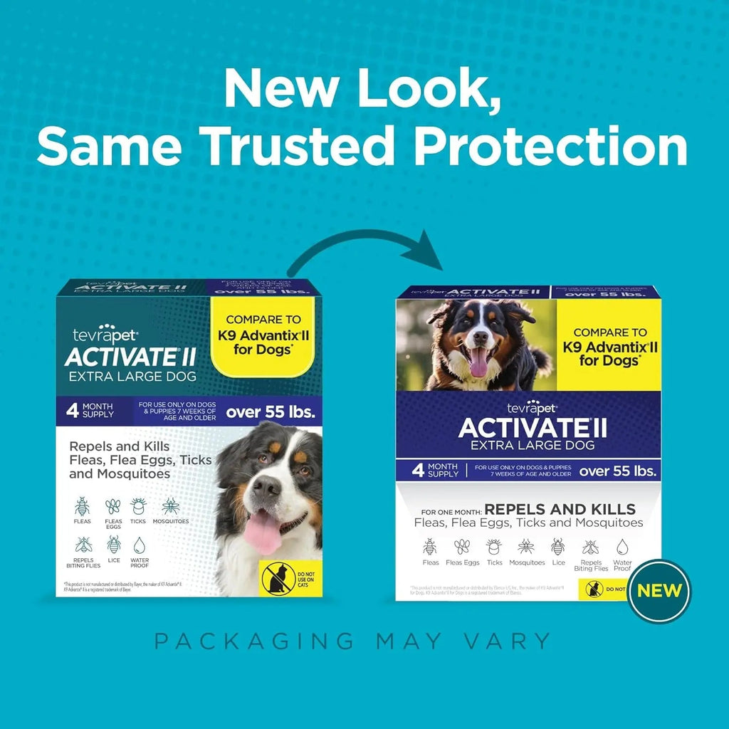TevraPet Activate II Flea & Tick for Dogs 55+ lbs – 4 Month Supply