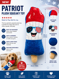 Large Patriotic Squeaky Crinkle Dog Toy | 60cm Plush Pillow Toy
