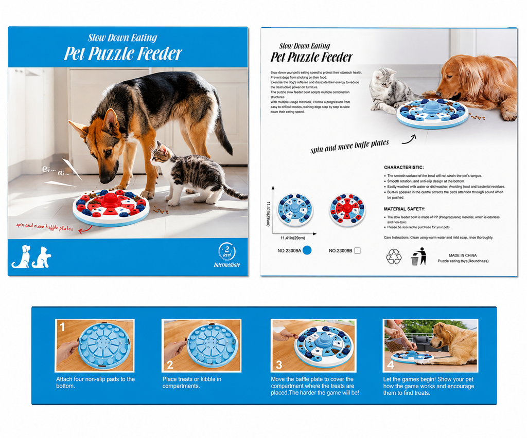 Interactive Dog Puzzle Feeder Slow Toy
