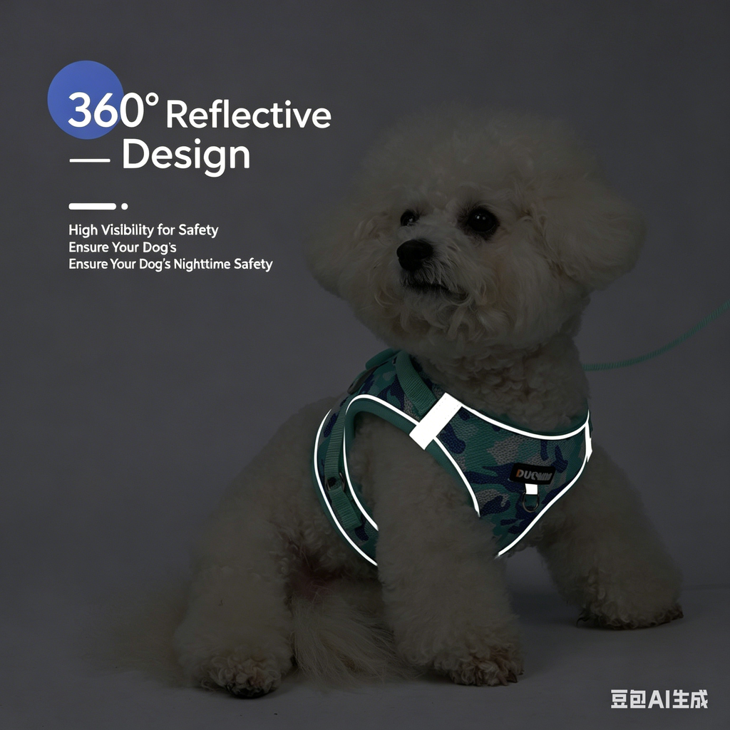 Reflective Camouflage Dog Harness and Leash Set for Small Dogs